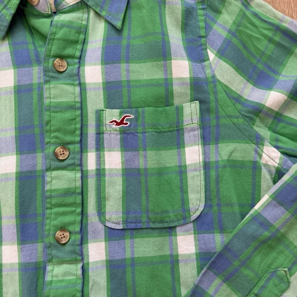 Hollister California Stretch Long Sleeve Plaid‎ Button Down Size Medium Bundle